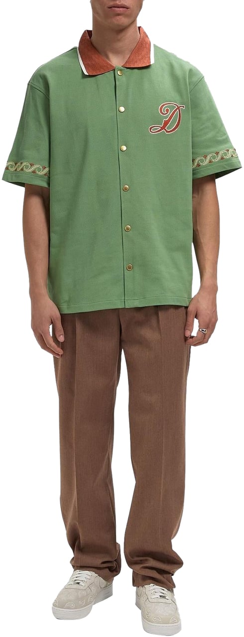 Drôle de Monsieur Heren Chemise Drôle Sport Brodée Groen