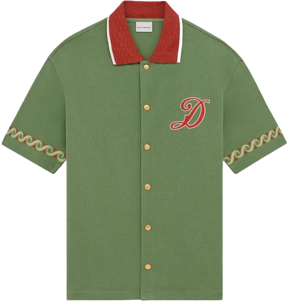 Drôle de Monsieur Heren Chemise Drôle Sport Brodée Groen