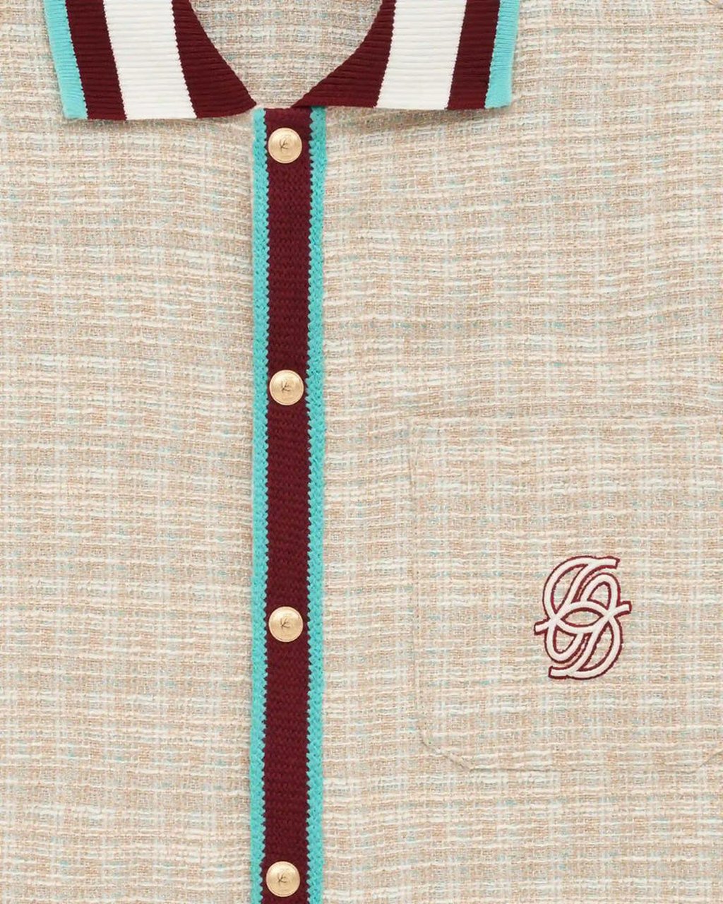 Drôle de Monsieur Heren Chemise En Tweed D Miroir Beige