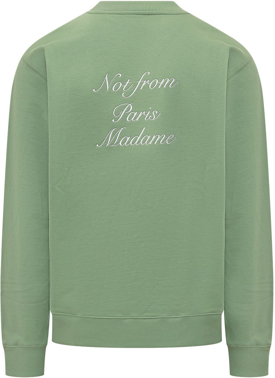 Drôle de Monsieur Felpa Girocollo con Slogan Lime