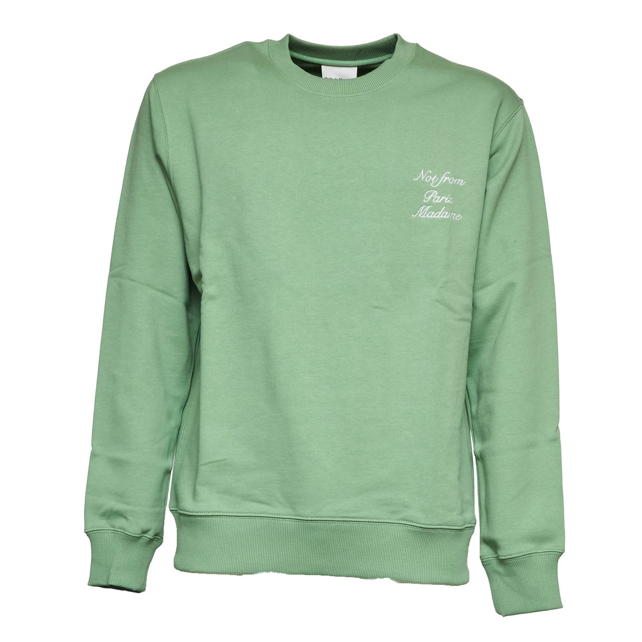 Drôle de Monsieur Le Sweatshirt Calligraphy Embroidered Sweatshirt Groen