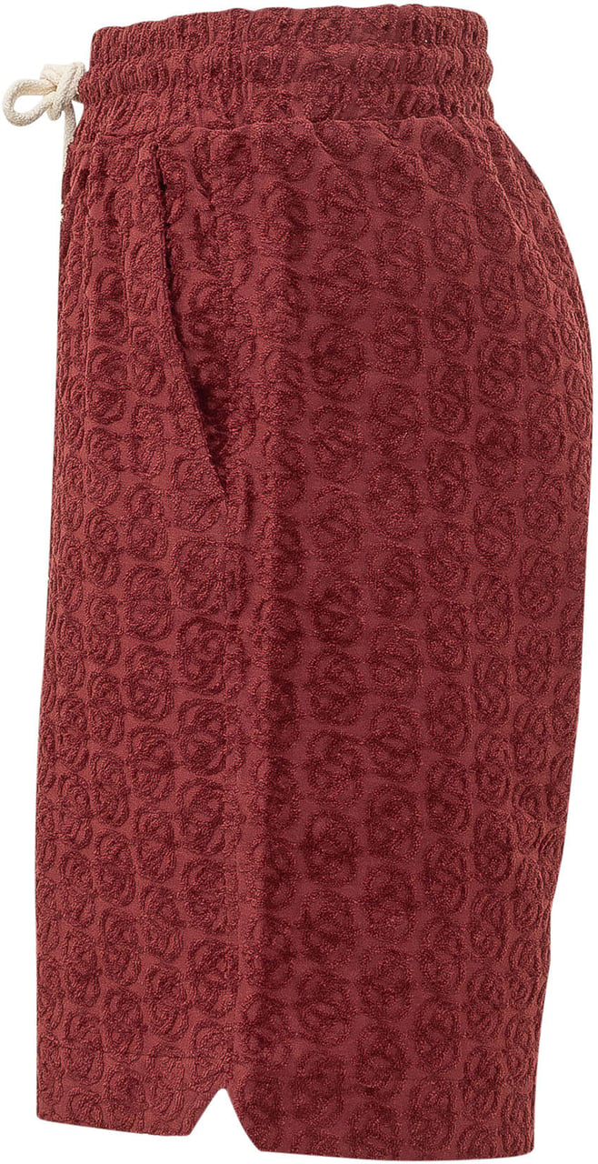 Drôle de Monsieur Short Monogram con Coulisse Maroon