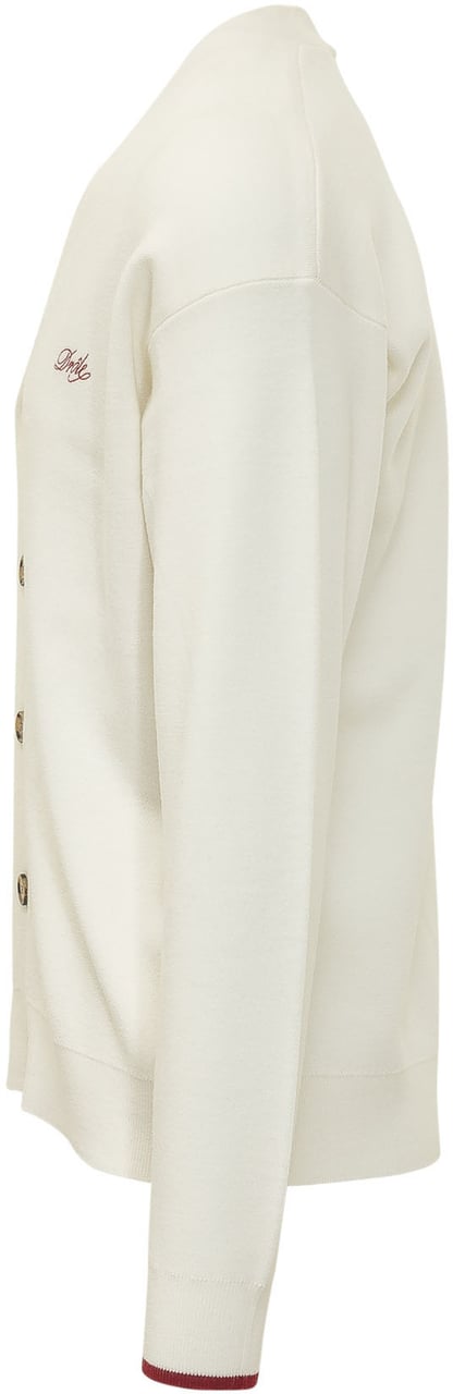 Drôle de Monsieur Cardigan con Scollo a V e Logo Ricamato Wit