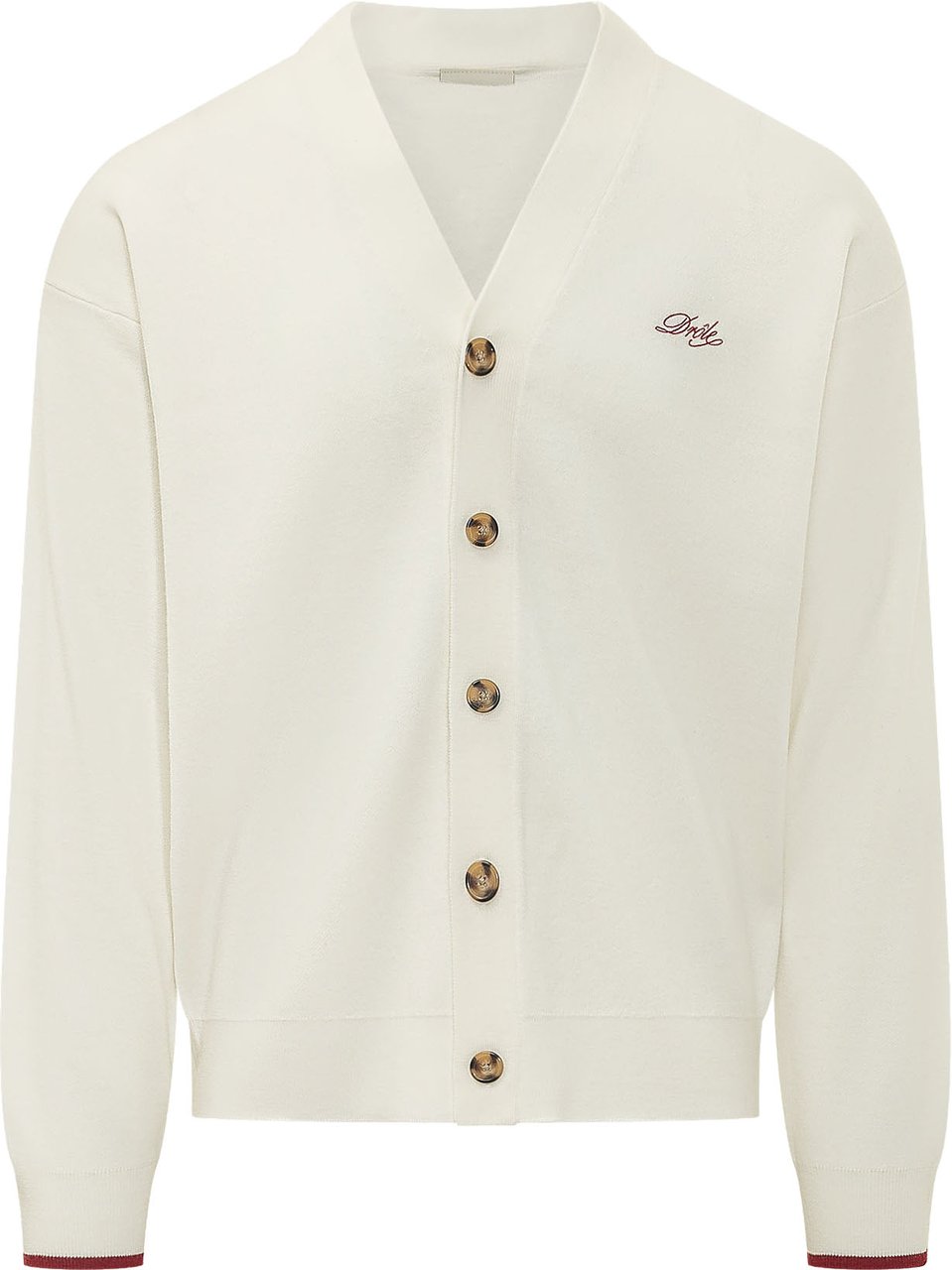 Drôle de Monsieur Cardigan con Scollo a V e Logo Ricamato Wit