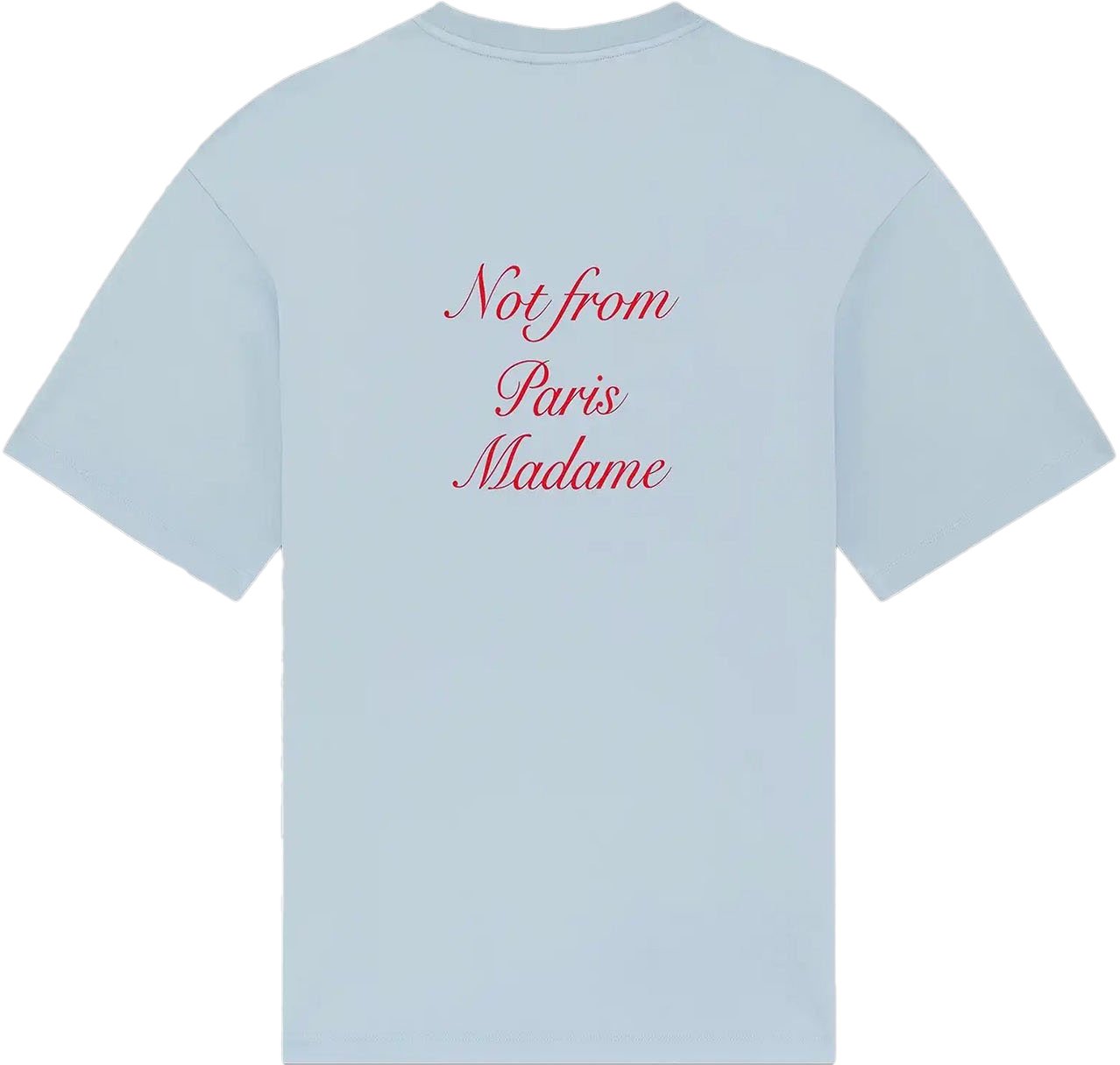 Drôle de Monsieur Le T-shirt slogan kalligrafie lichtblauw Lichtblauw