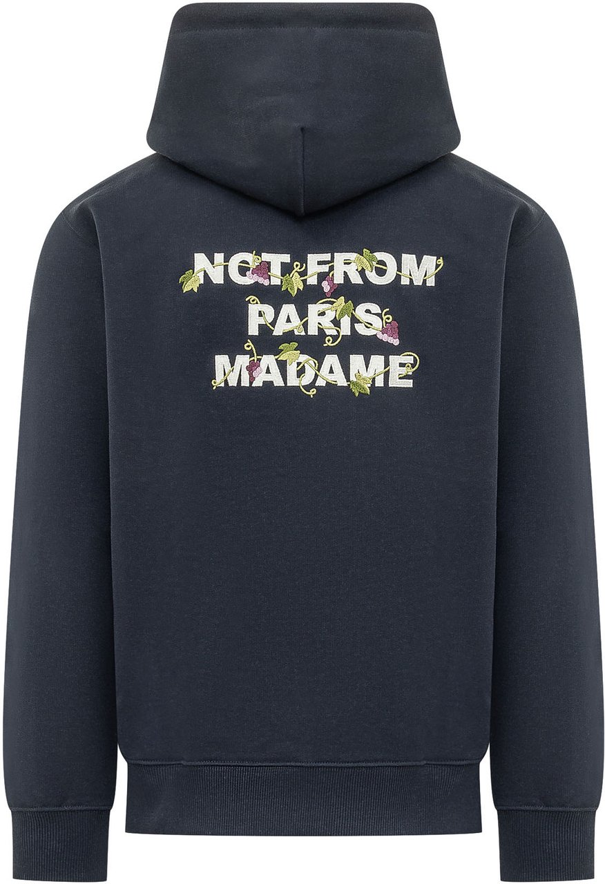 Drôle de Monsieur Not From Paris Madame Felpa con Ricamo Navy