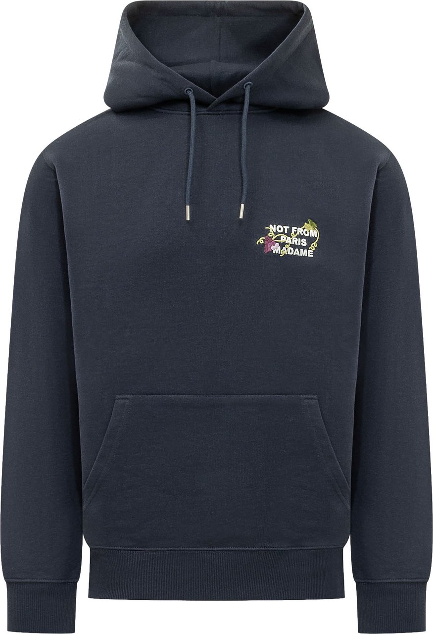 Drôle de Monsieur Not From Paris Madame Felpa con Ricamo Navy