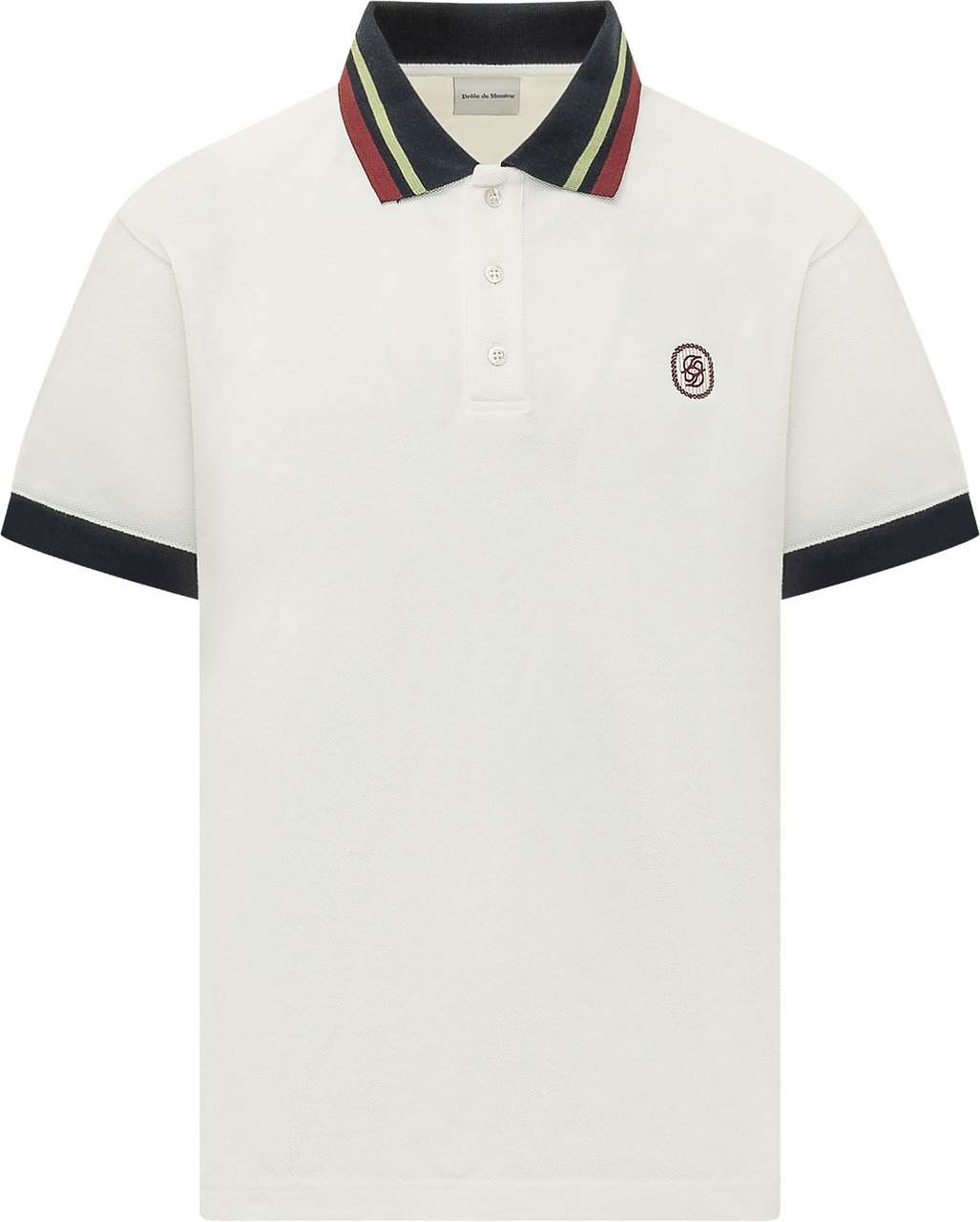 Drôle de Monsieur Polo D Mirror con Ricamo Logo Wit