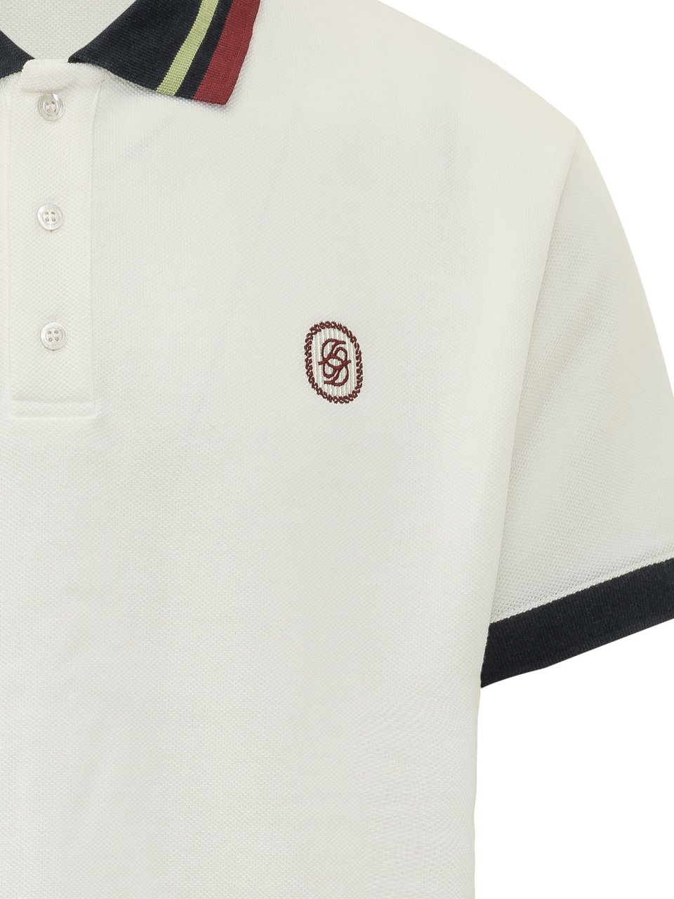 Drôle de Monsieur Polo D Mirror con Ricamo Logo Wit