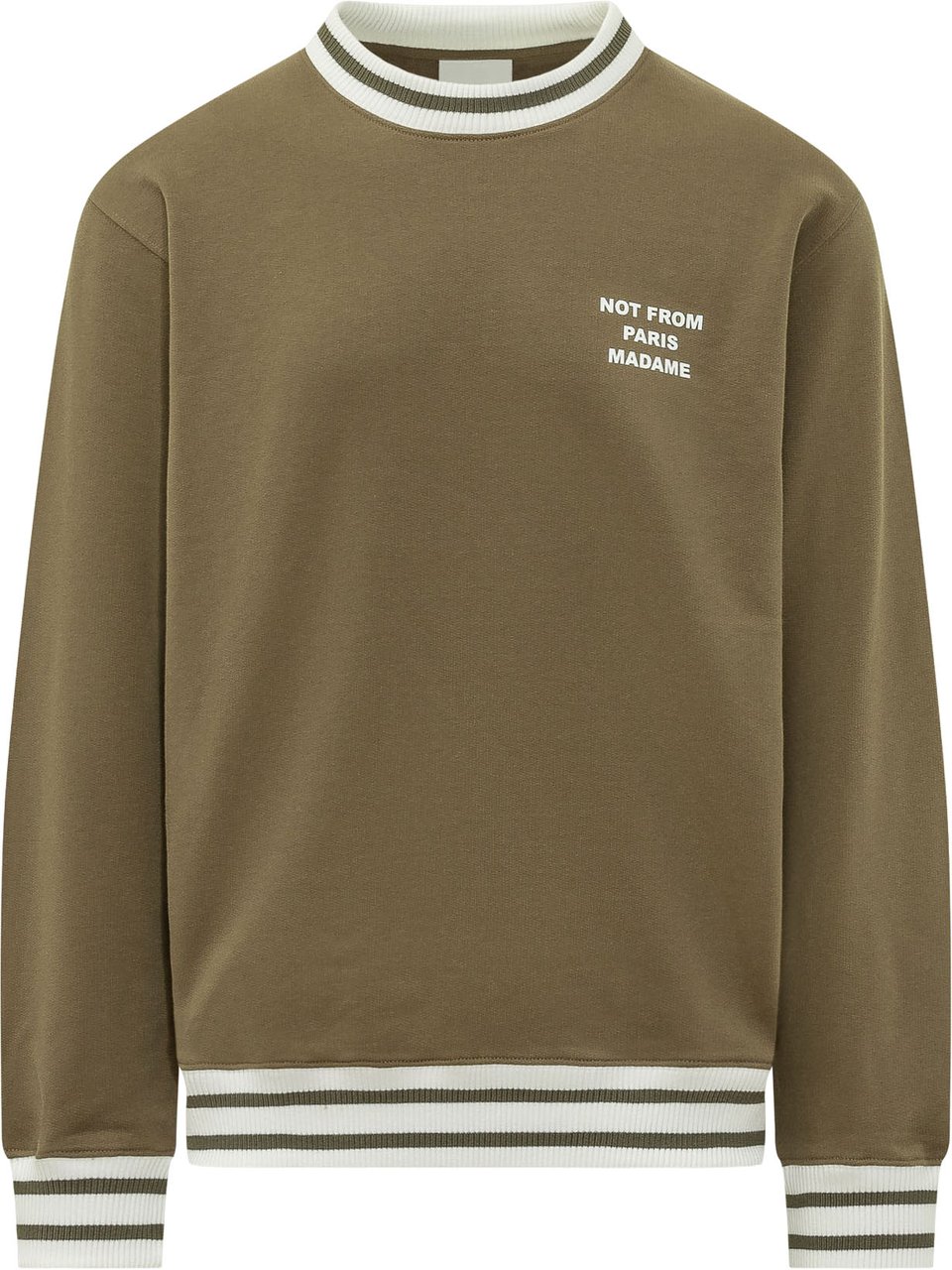 Drôle de Monsieur Felpa Sport con Profili a Righe Taupe