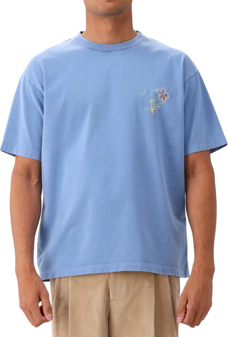 Drôle de Monsieur Drôle de Monsieur T-shirt Blauw Esquisse Slogan Blauw