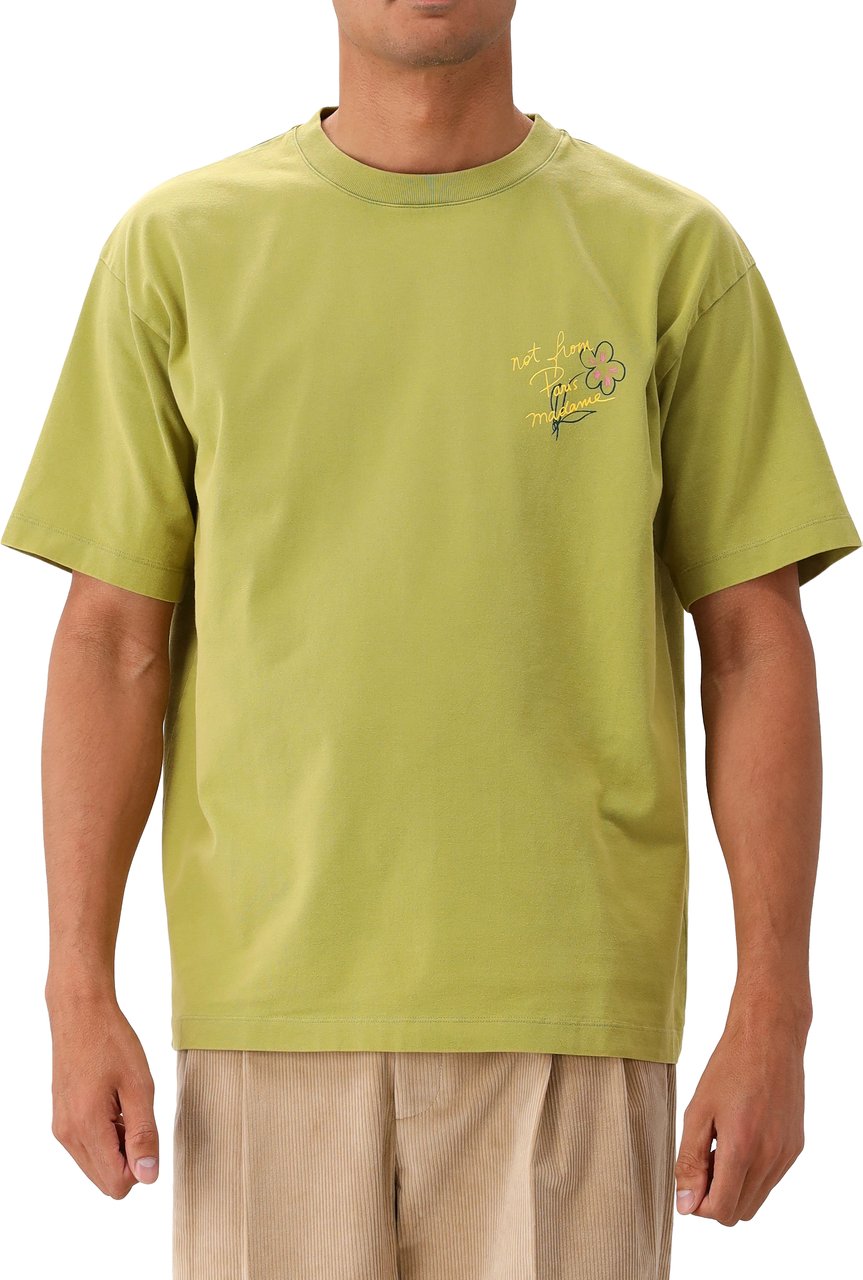 Drôle de Monsieur Drôle de Monsieur T-shirt Groen Esquisse Slogan Groen