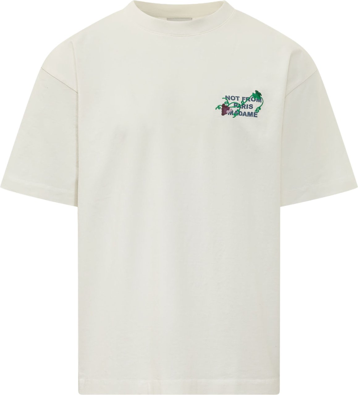 Drôle de Monsieur T-shirt Vine Slogan con Ricamo Wit