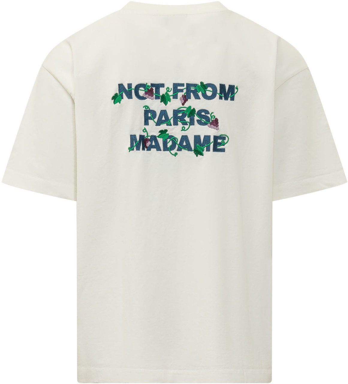 Drôle de Monsieur T-shirt Vine Slogan con Ricamo Wit