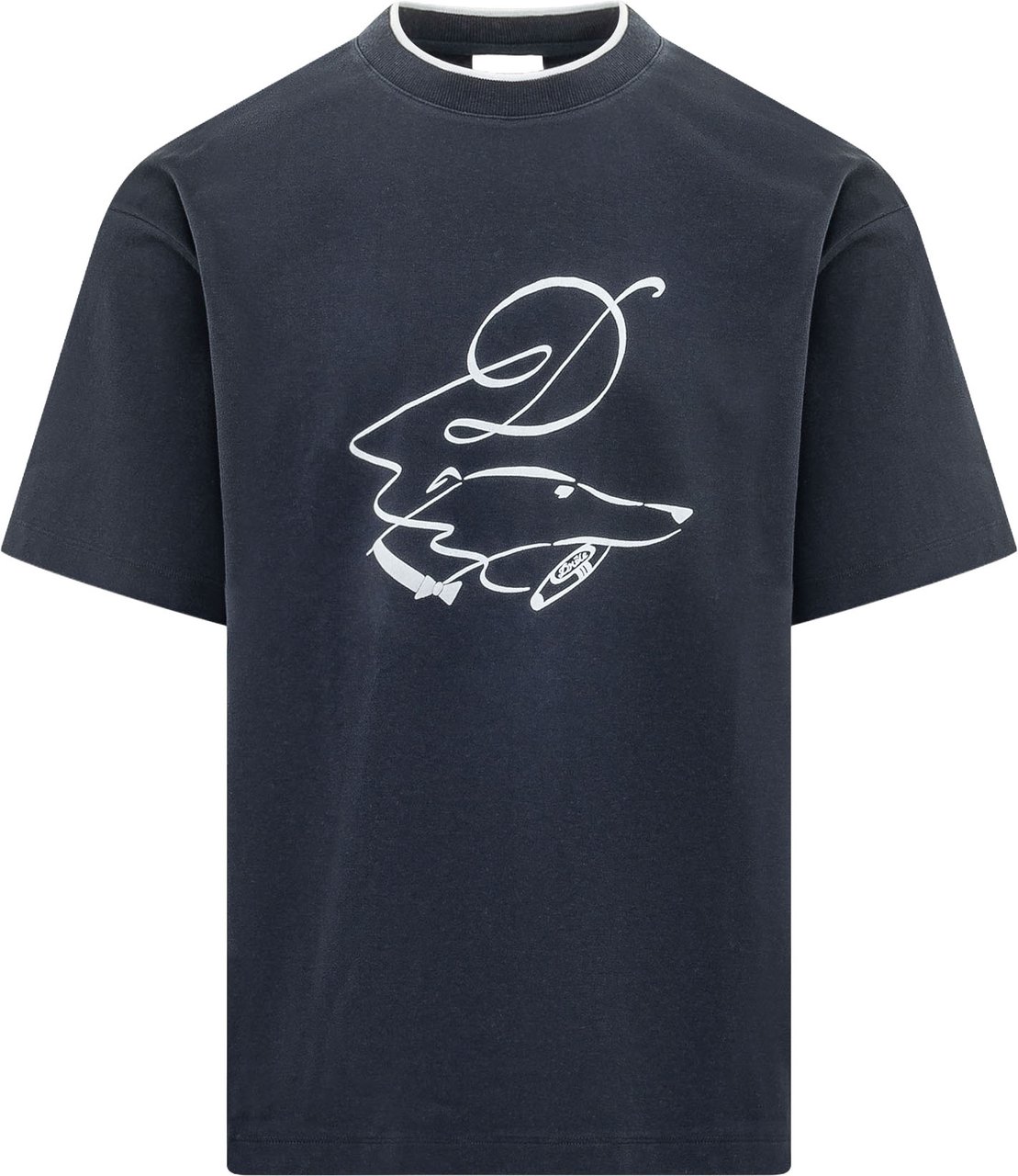 Drôle de Monsieur Dandy Dog T-shirt con Grafica Navy
