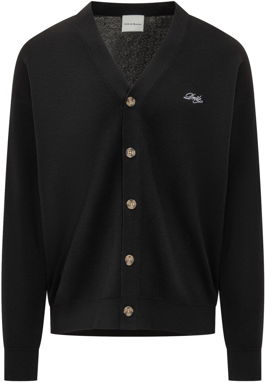 Drôle de Monsieur Cardigan con Ricamo Zwart
