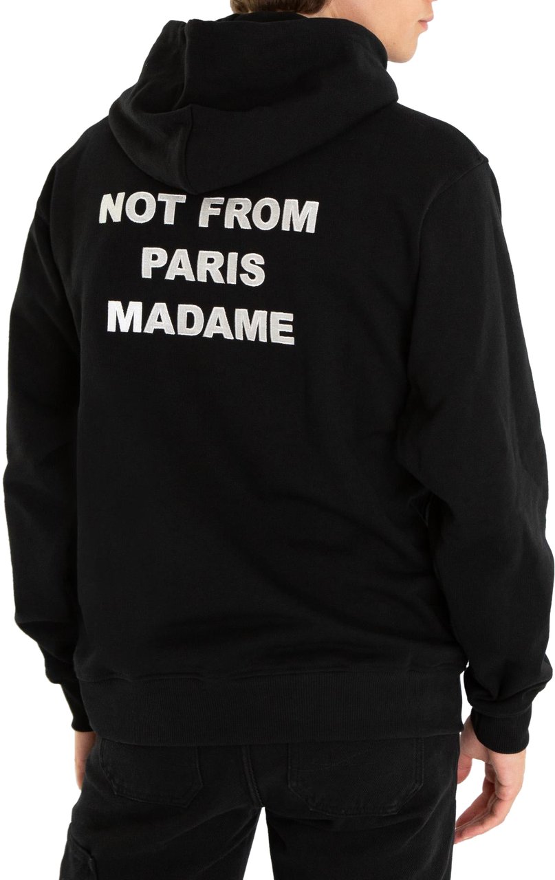 Drôle de Monsieur Heren Slogan Hoodie Zwart Zwart