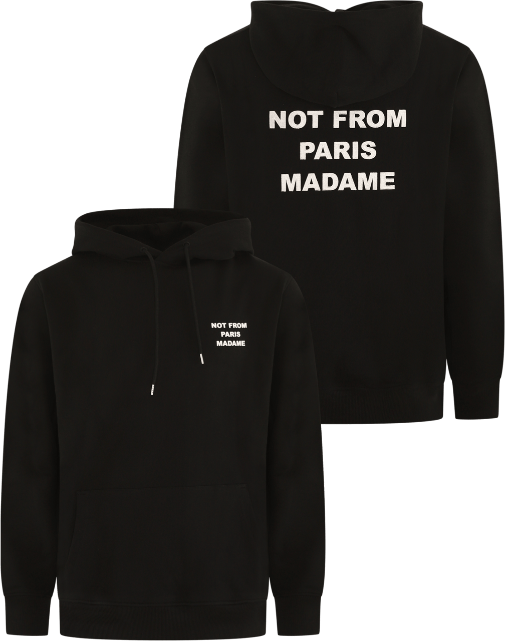 Drôle de Monsieur Heren Slogan Hoodie Zwart Zwart