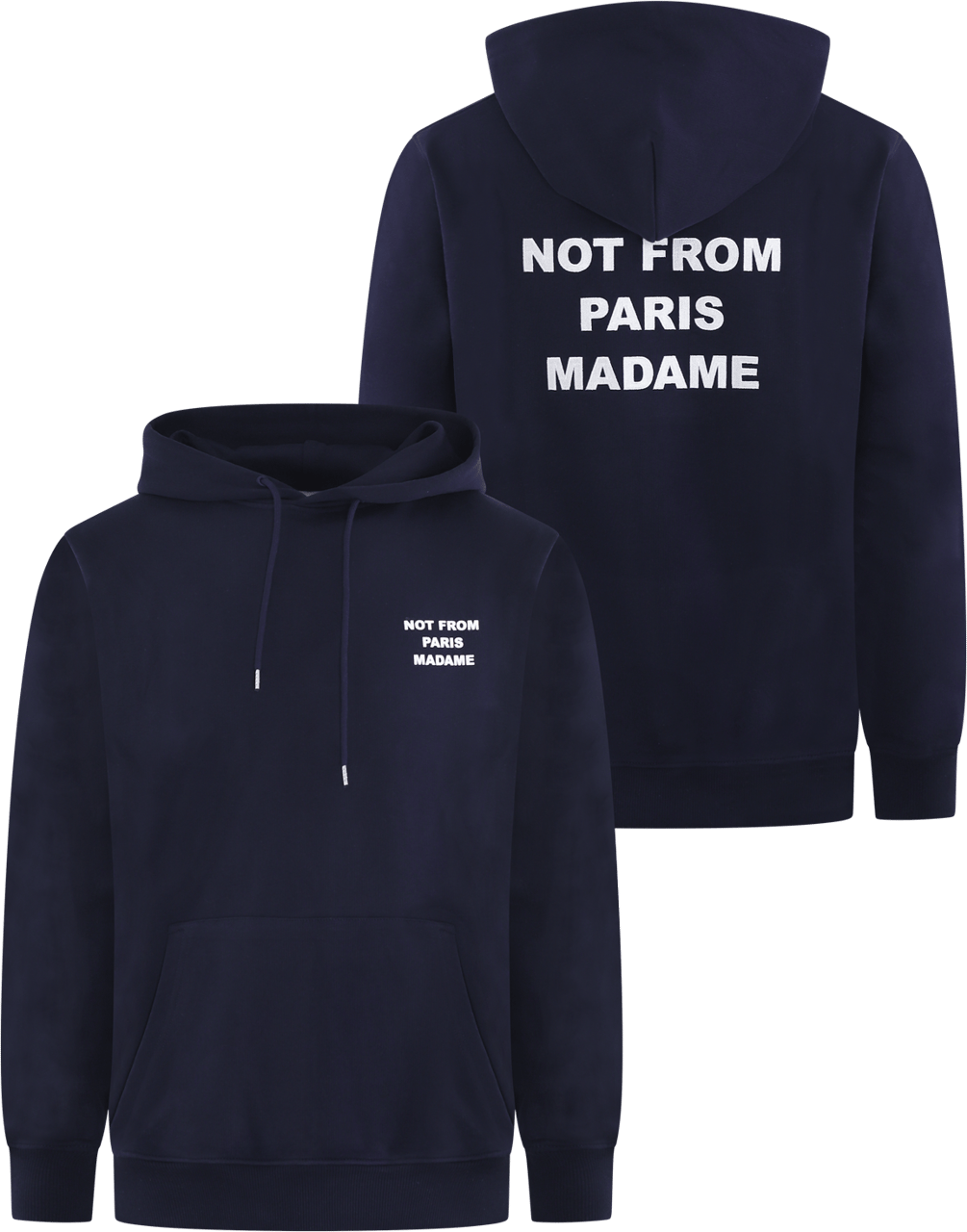 Drôle de Monsieur Heren Slogan Hoodie Blauw Blauw