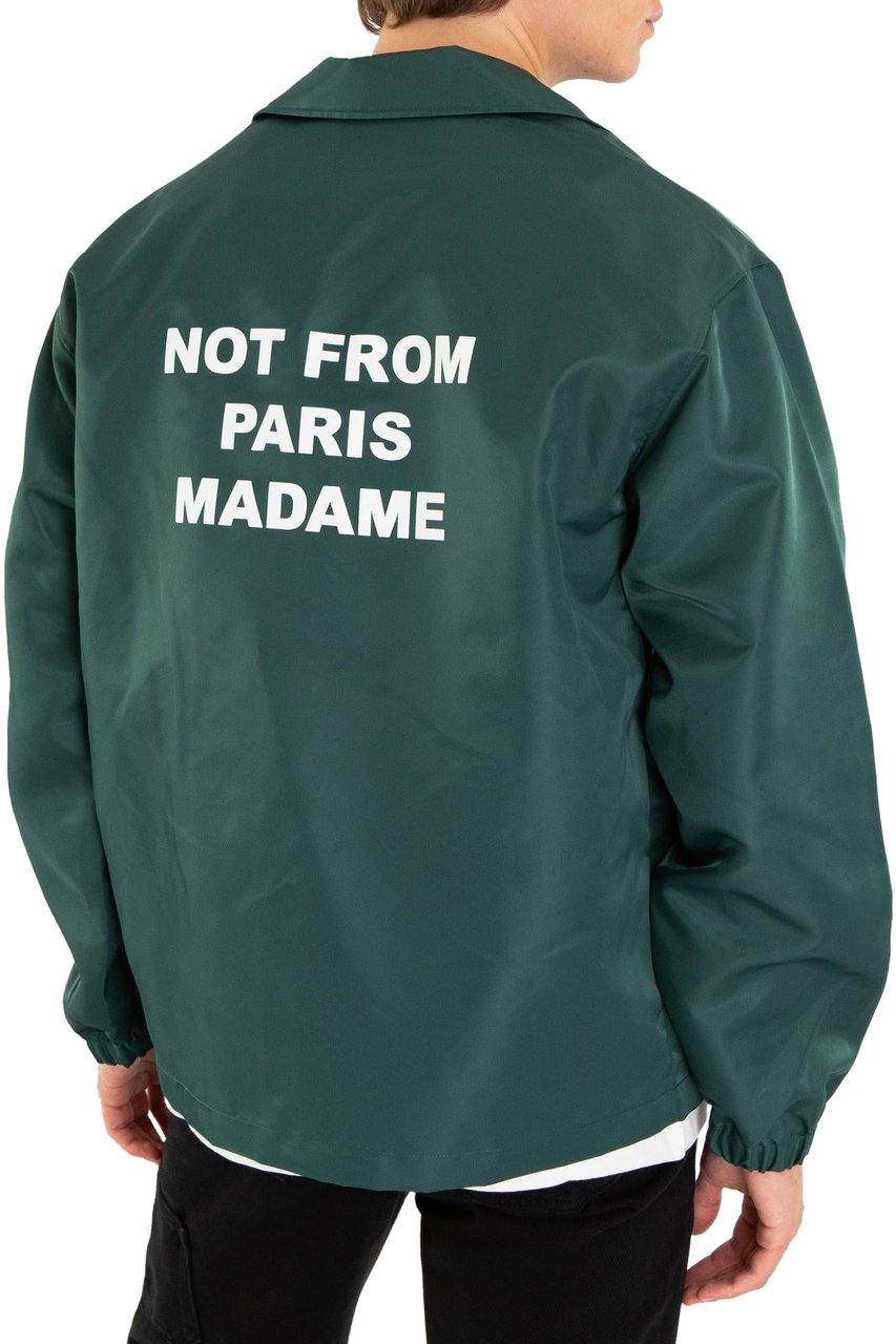 Drôle de Monsieur Heren Slogan Jacket Groen Groen