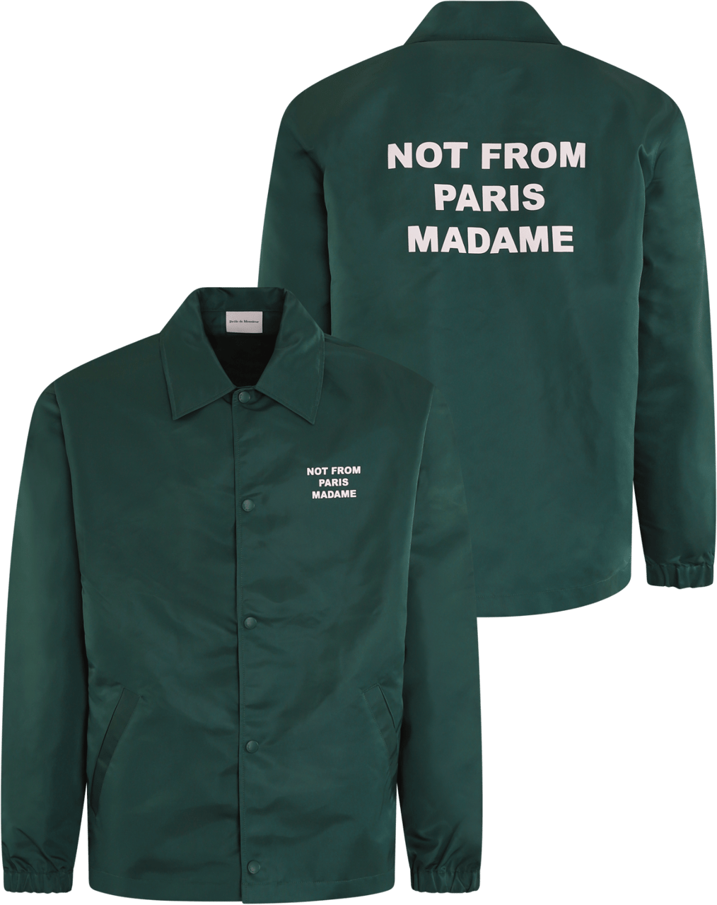 Drôle de Monsieur Heren Slogan Jacket Groen Groen