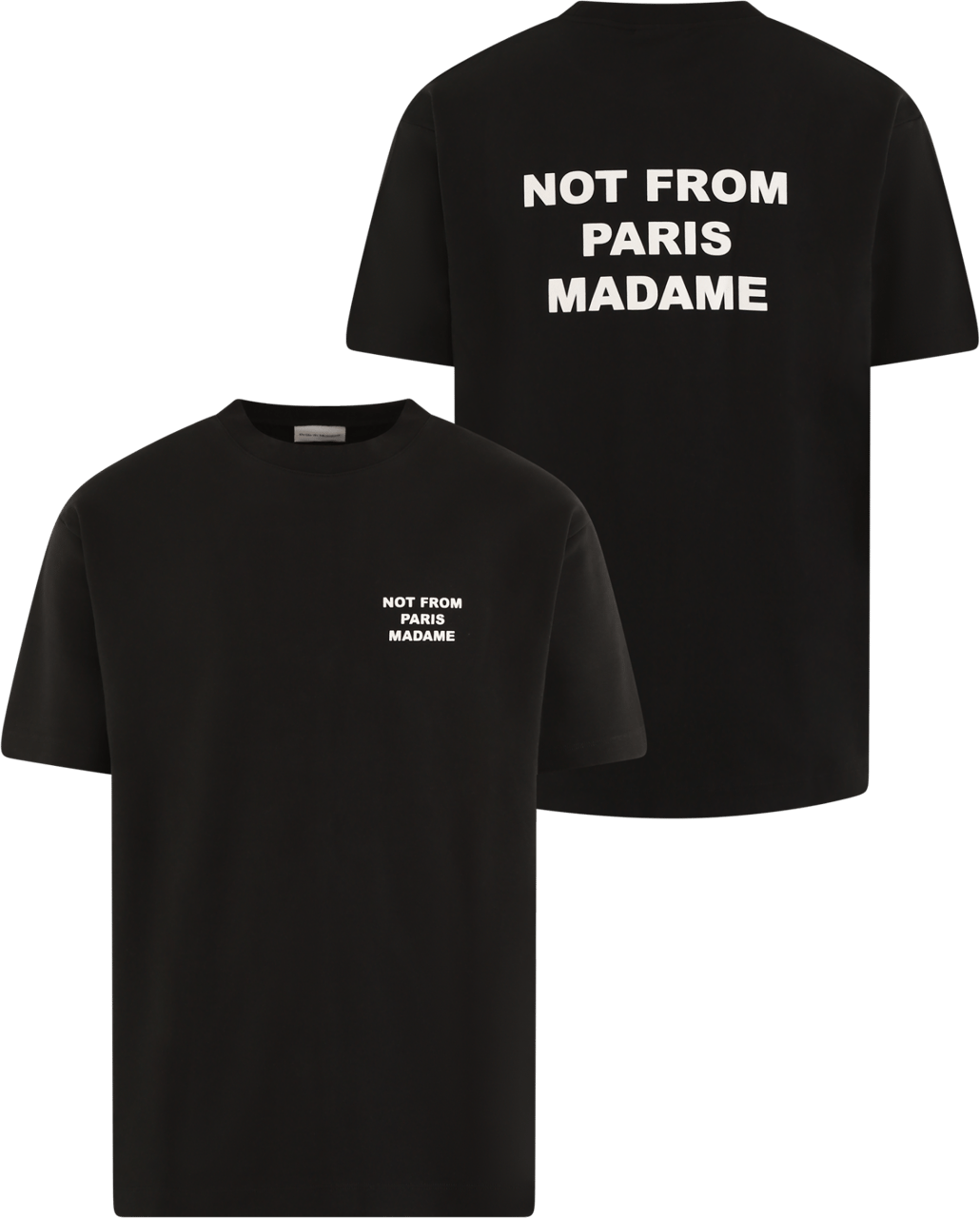 Drôle de Monsieur Heren Slogan T-Shirt Zwart Zwart