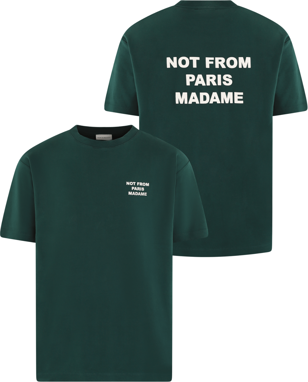 Drôle de Monsieur Heren Slogan T-Shirt Groen Groen