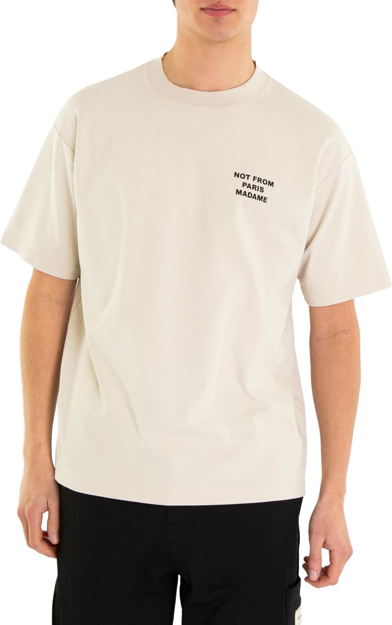 Drôle de Monsieur Drole De Monsieur Heren Slogan T-Shirt Beige Beige