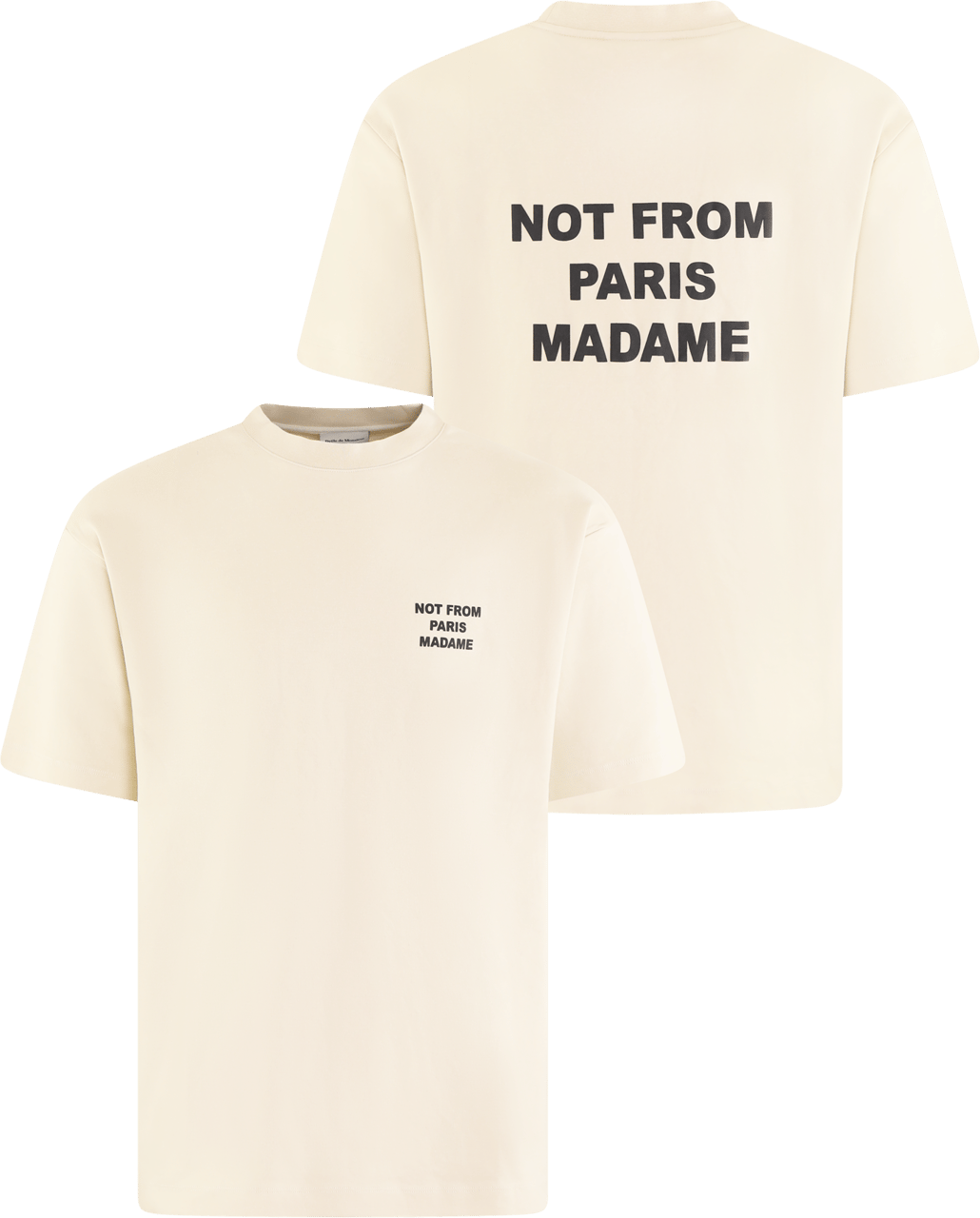 Drôle de Monsieur Heren Slogan T-Shirt Beige Beige