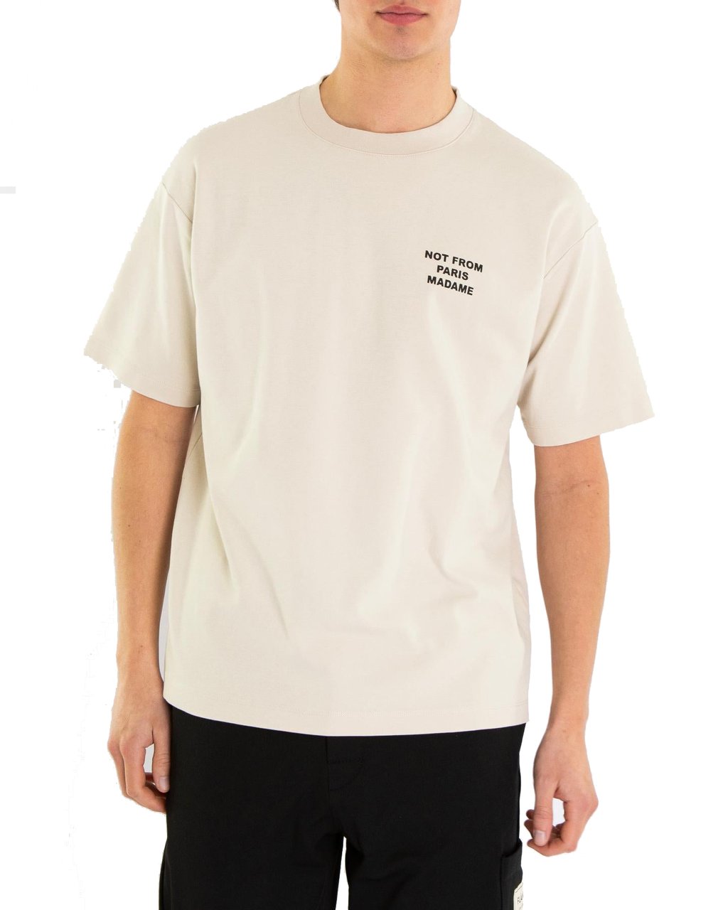 Drôle de Monsieur Heren Slogan T-Shirt Beige Beige