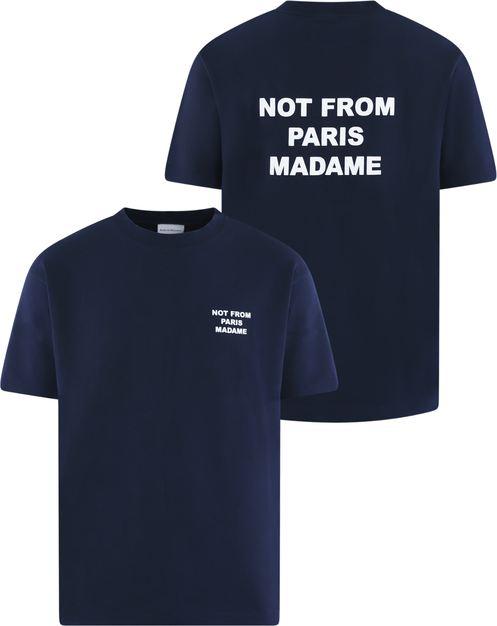 Drôle de Monsieur Heren Slogan T-Shirt Blauw Blauw