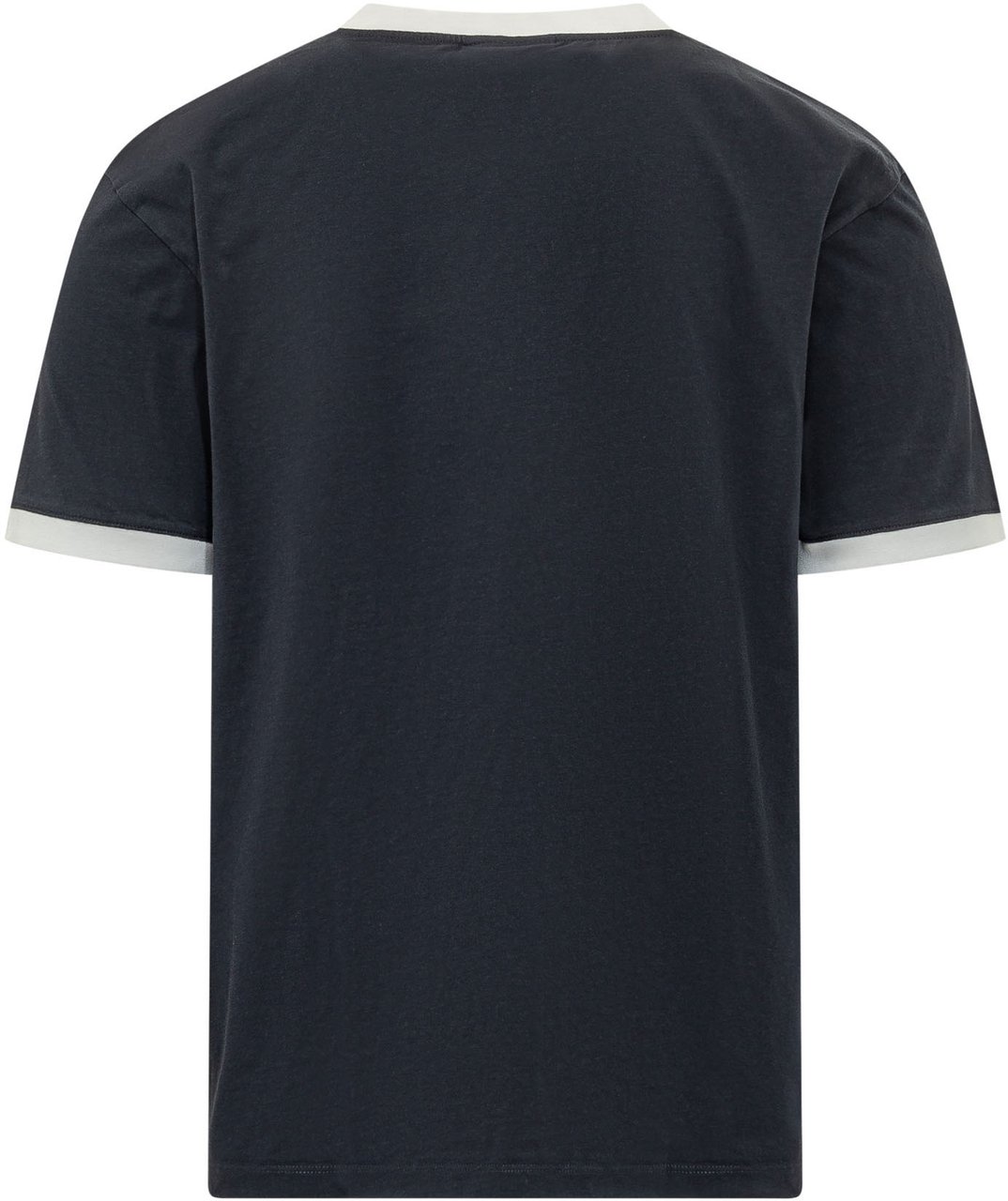 Drôle de Monsieur T-shirt Slogan con Profili a Contrasto Navy