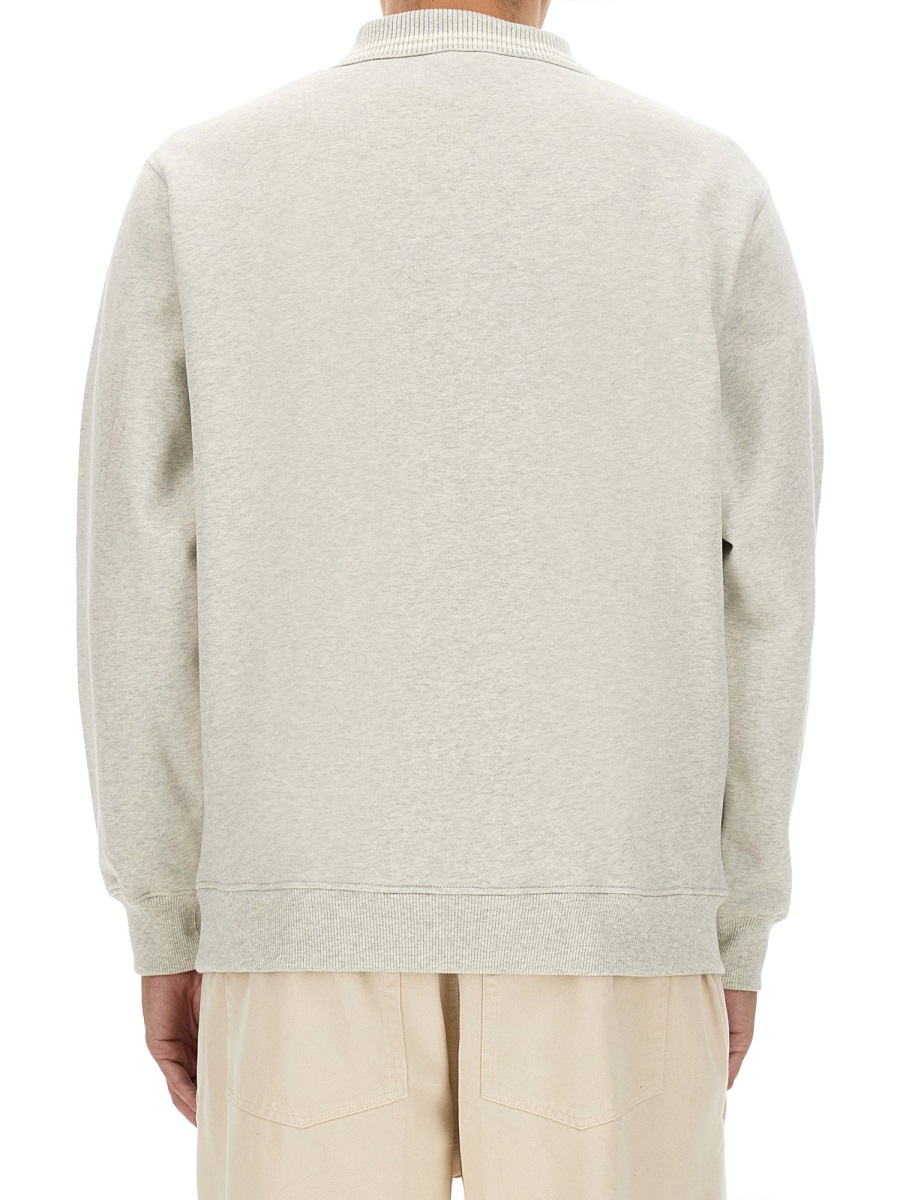 Drôle de Monsieur Textured Cotton Gold Buttons Sweatshirt Wit
