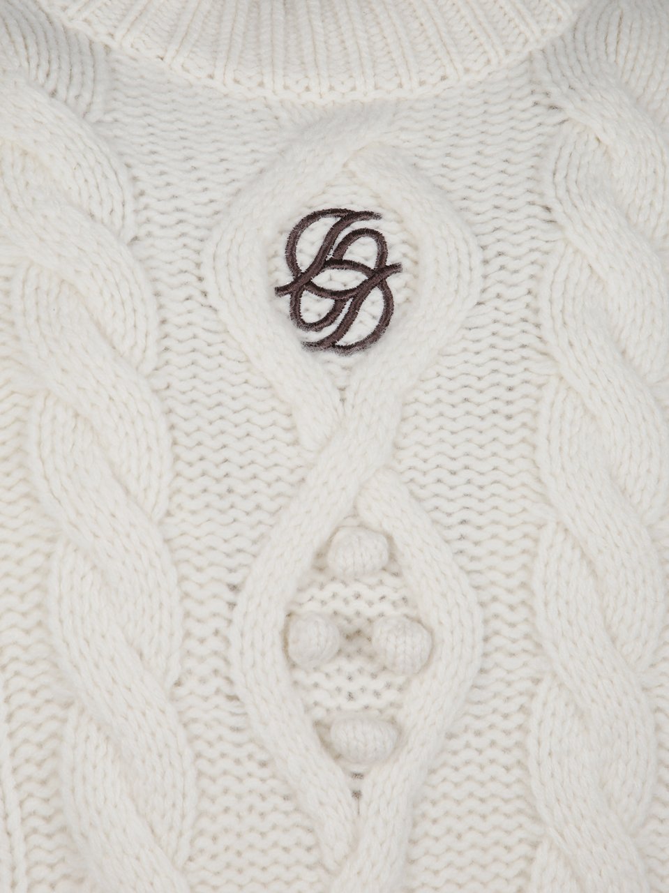 Drôle de Monsieur Off-White Cable Knit Sweater Wit