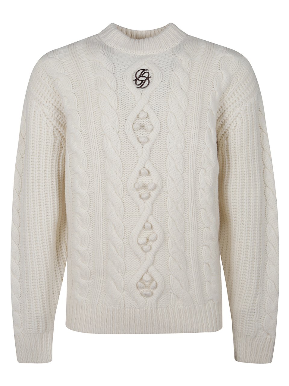 Drôle de Monsieur Off-White Cable Knit Sweater Wit