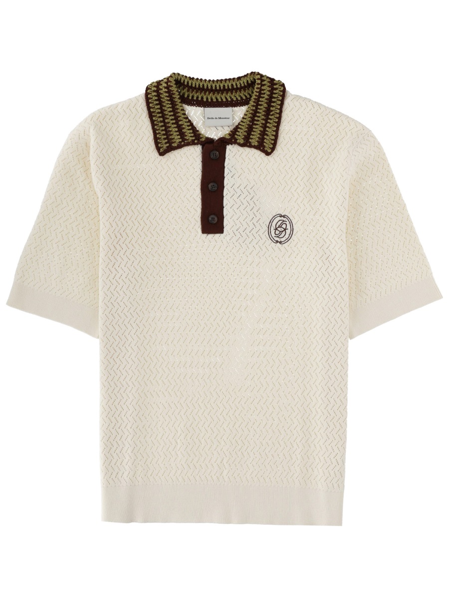 Drôle de Monsieur Maille A Journe D Miroir Polo Shirt Wit