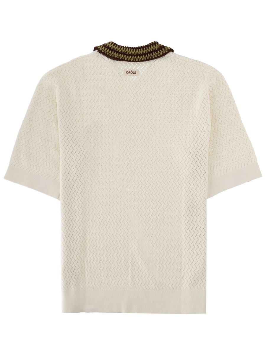Drôle de Monsieur Maille A Journe D Miroir Polo Shirt Wit