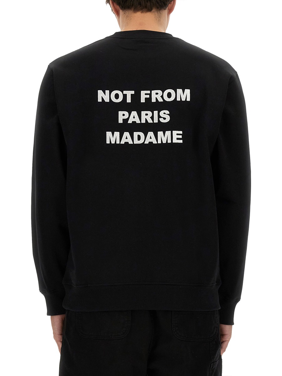 Drôle de Monsieur Slogan Not From Paris Sweatshirt Zwart