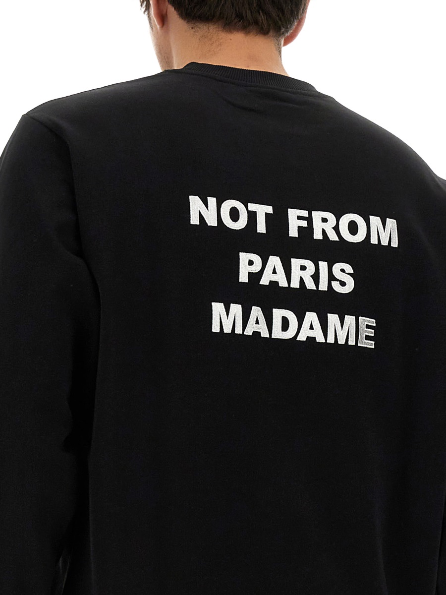 Drôle de Monsieur Slogan Not From Paris Sweatshirt Zwart