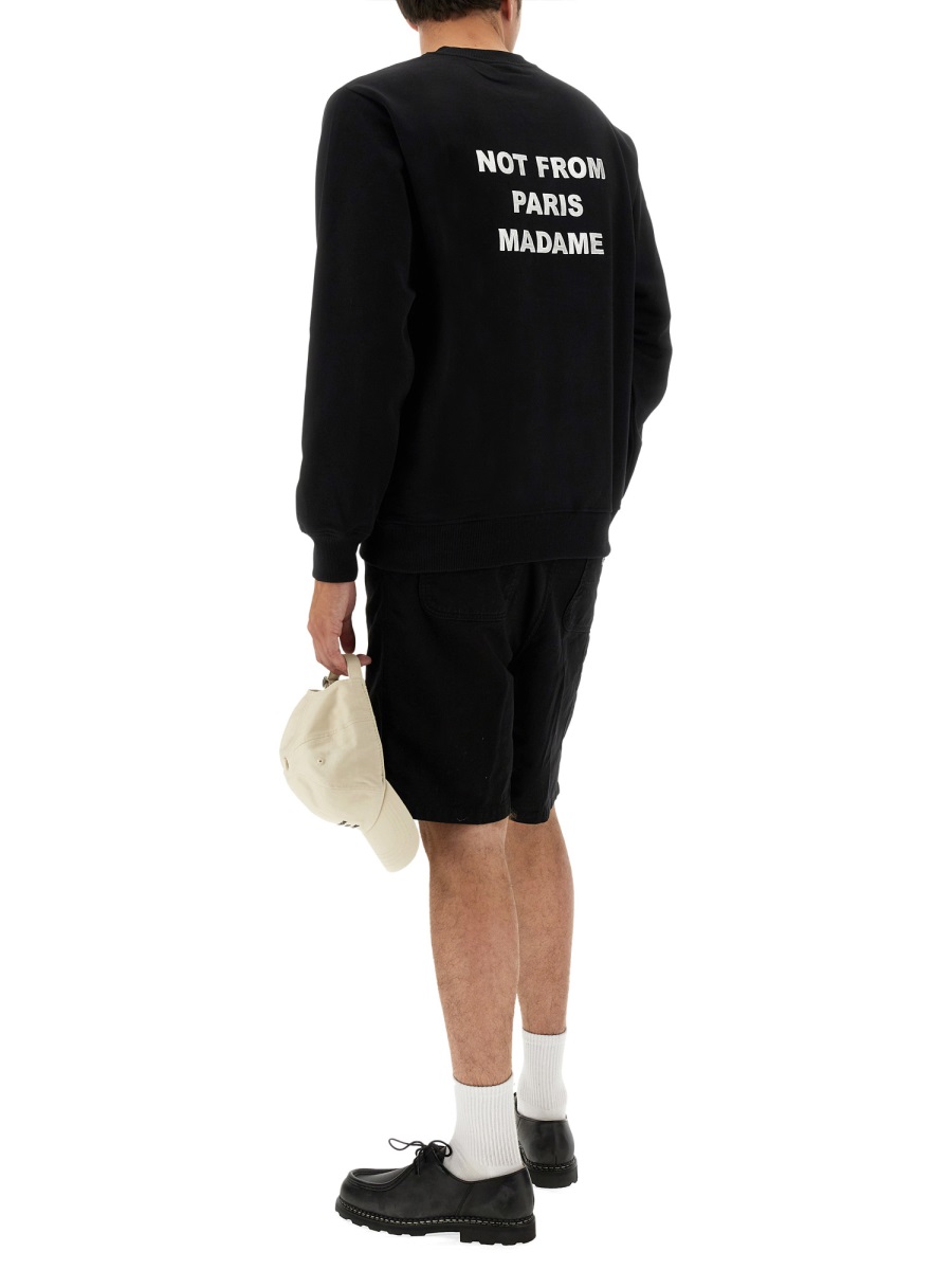 Drôle de Monsieur Slogan Not From Paris Sweatshirt Zwart