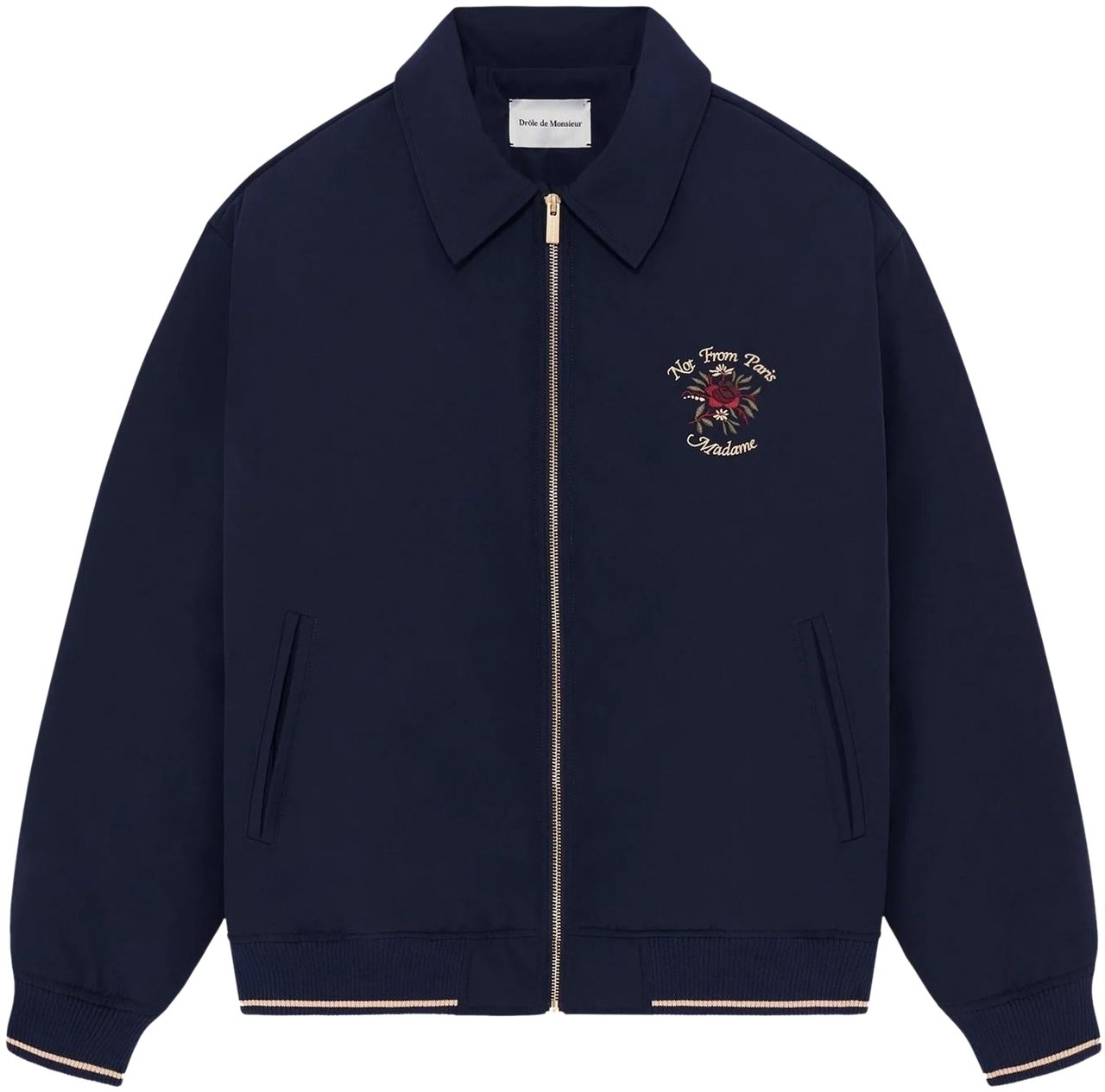Drôle de Monsieur Heren Bomber Slogan Rose Blauw