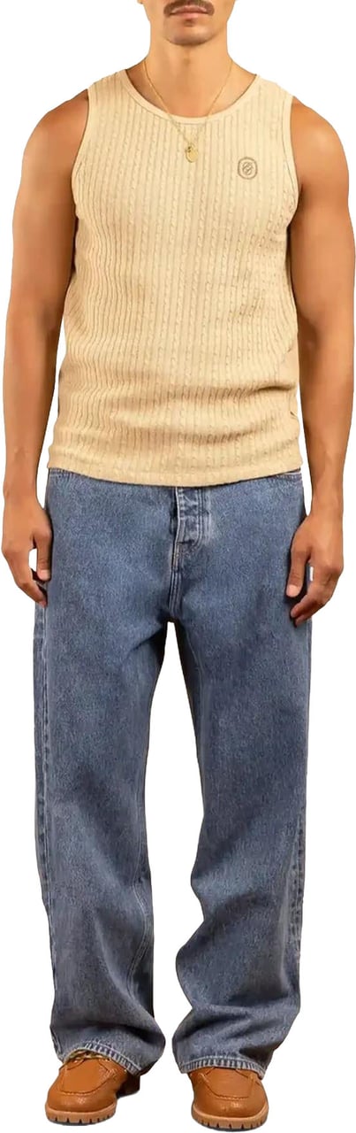 Drôle de Monsieur Heren Le Debardeur D Miroir Beige