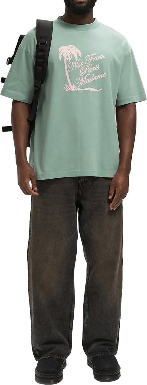 Drôle de Monsieur T-shirt slogan Palmiers WATER GREEN Lime