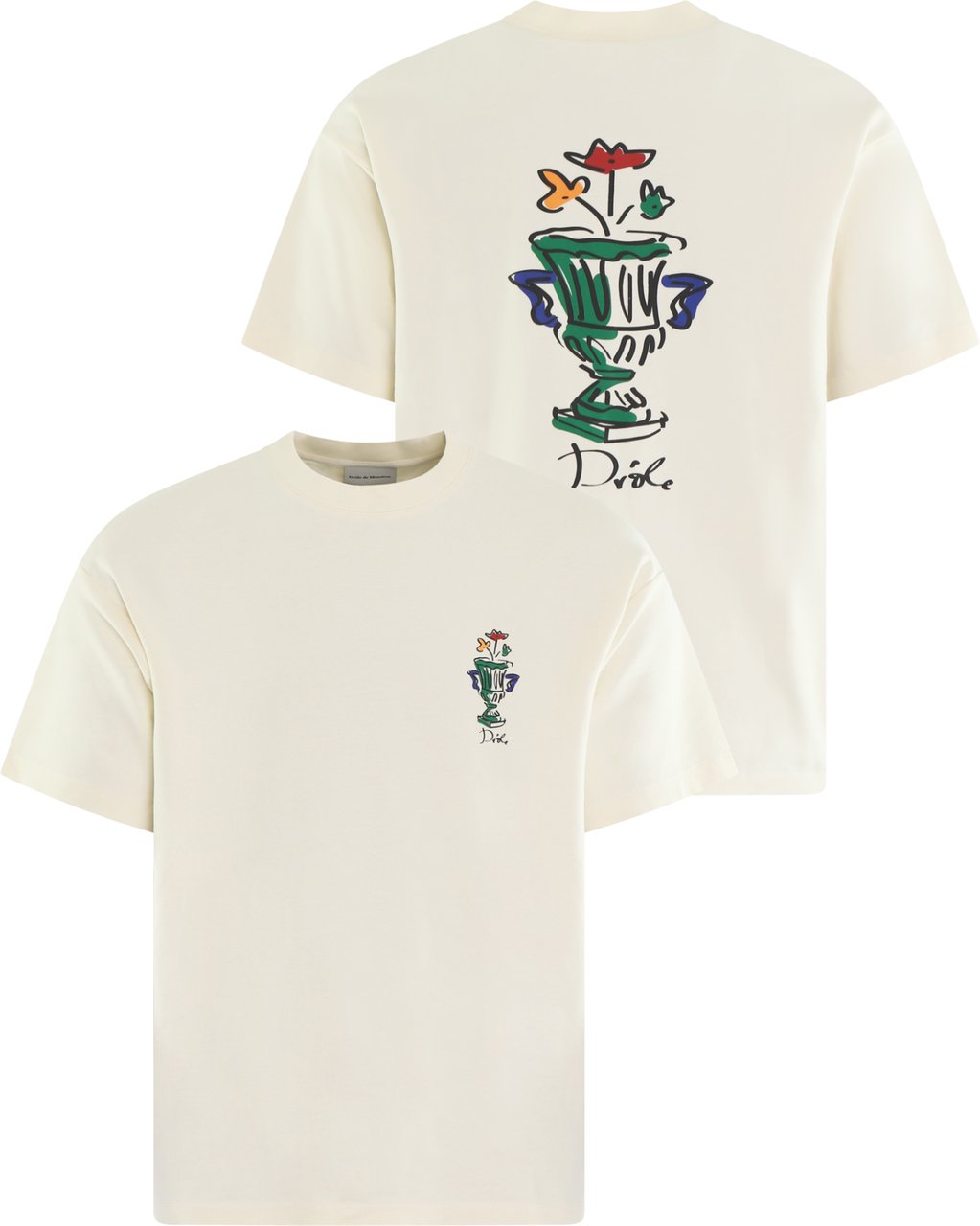Drôle de Monsieur Heren Vase T-Shirt Beige Beige
