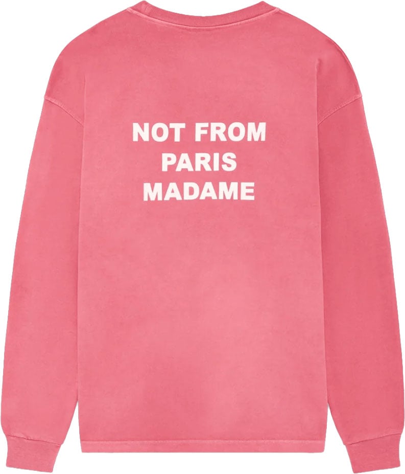 Drôle de Monsieur WASHED SLOGAN T-SHIRT MET LANGE MOUWEN Roze
