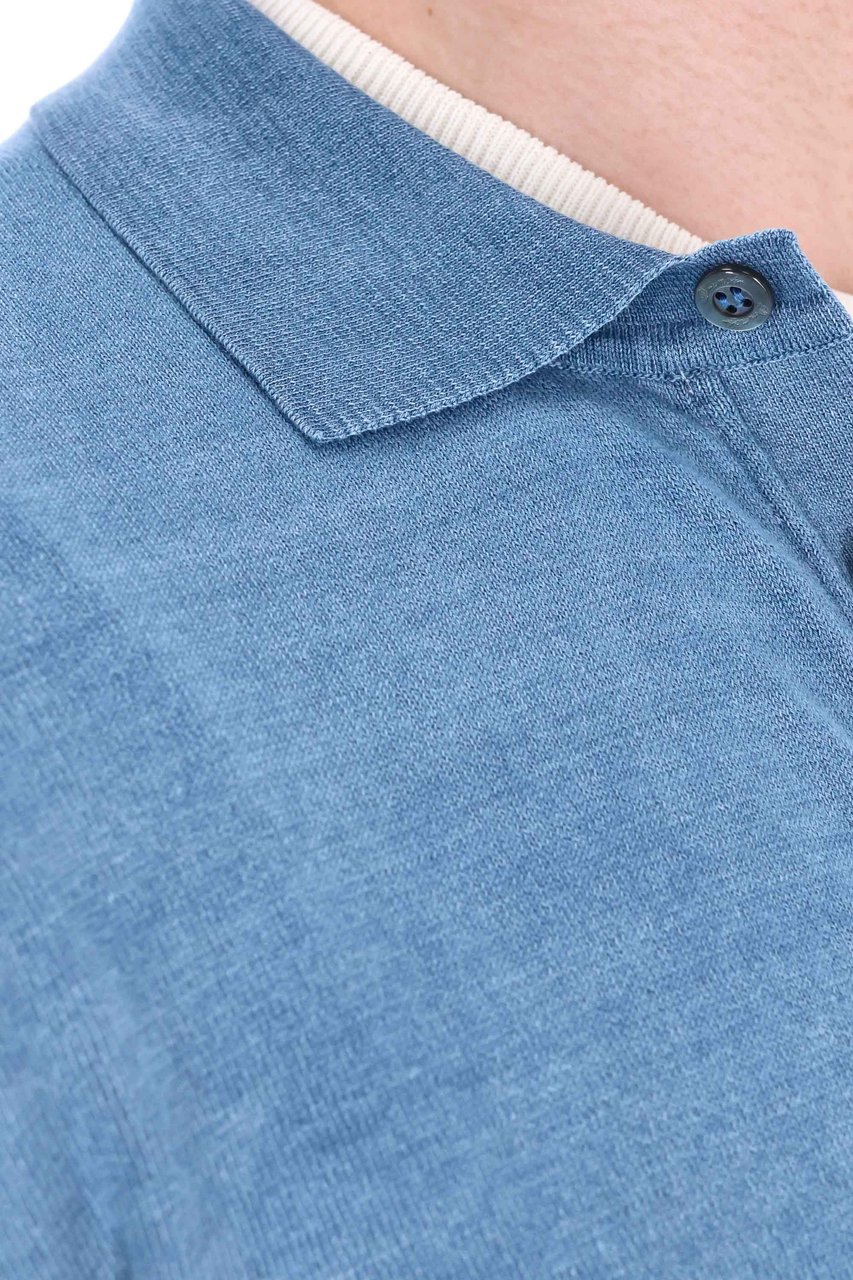 Drumohr Long Sleeve Brushed Denim Shirt Blauw
