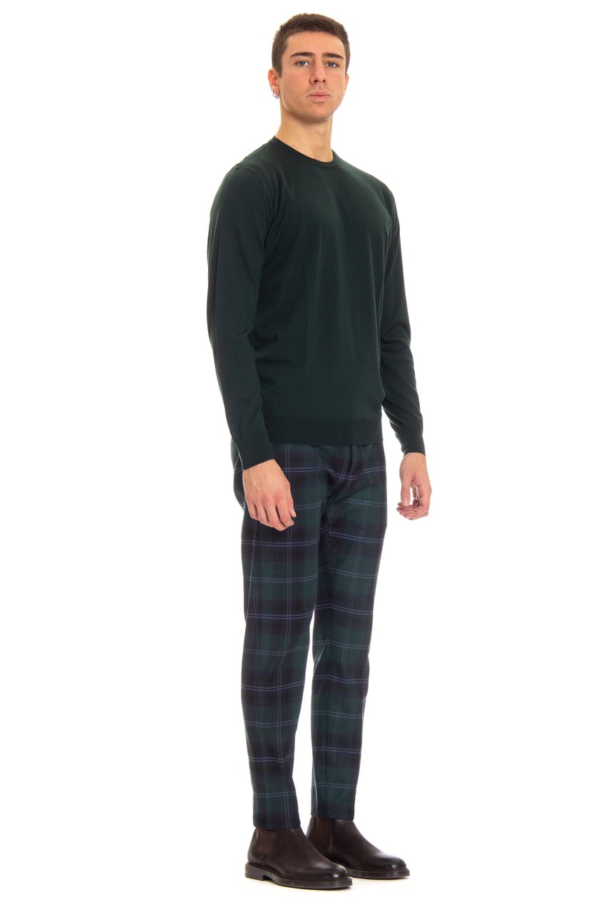 Drumohr Extrafine Super 140's Wool Crewneck Sweater Zwart