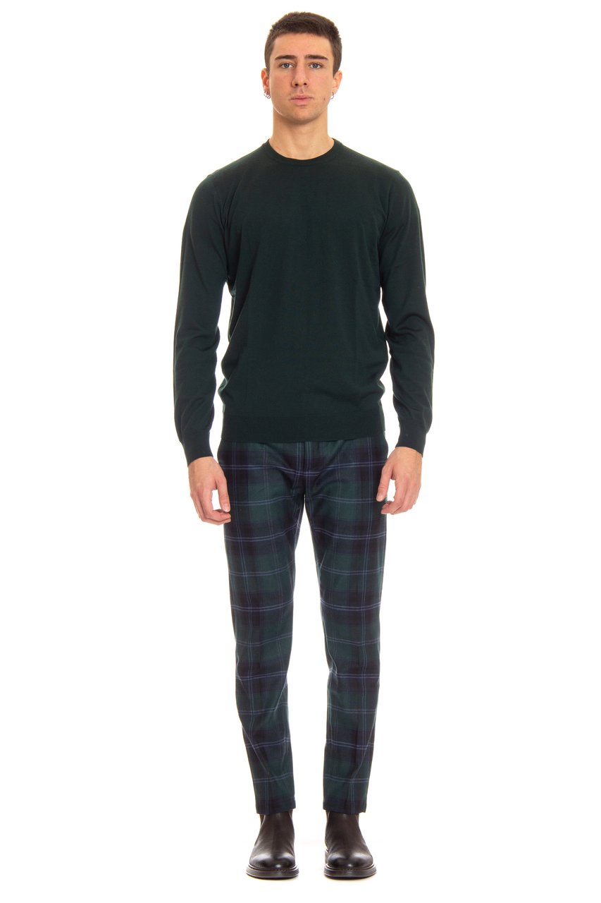 Drumohr Extrafine Super 140's Wool Crewneck Sweater Zwart