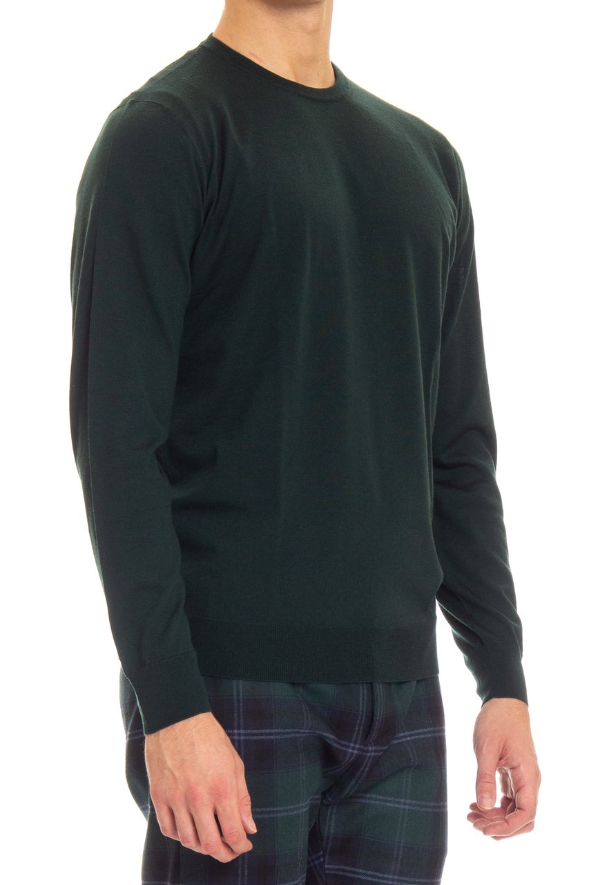 Drumohr Extrafine Super 140's Wool Crewneck Sweater Zwart