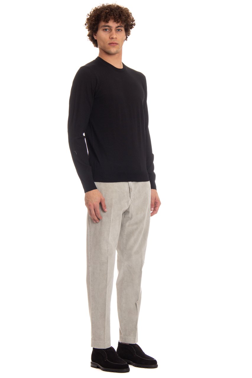 Drumohr Super 140’s Wool Crewneck Sweater Zwart